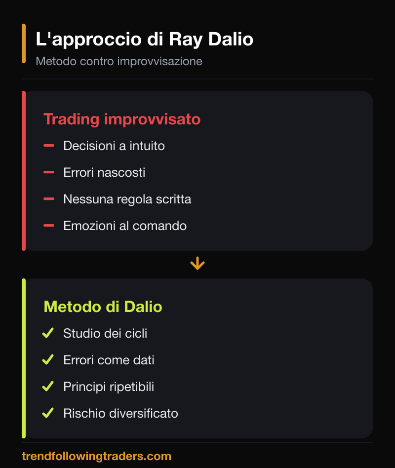 Approccio di Ray Dalio per principi contro trading improvvisato