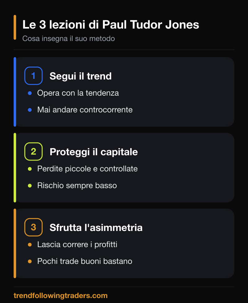 Le tre lezioni di trading di Paul Tudor Jones: trend, rischio, asimmetria.