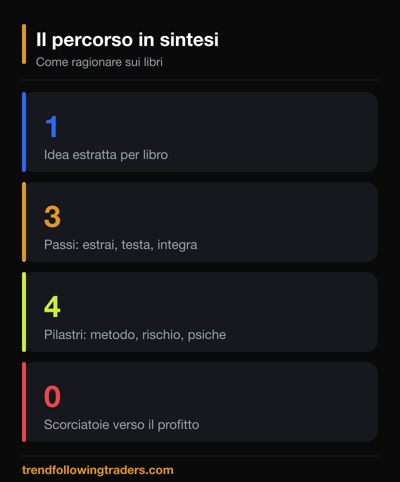 I numeri del percorso di studio sui libri di trading da studiare.