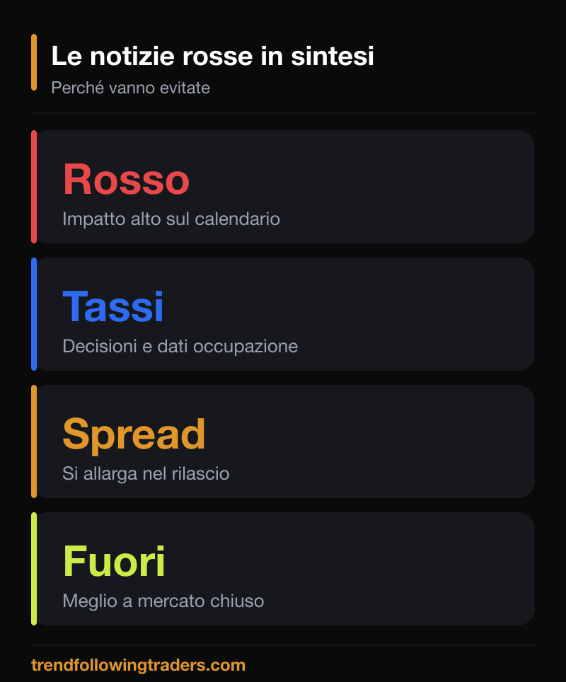 Le notizie rosse in sintesi: impatto alto, tassi e occupazione, spread che si allarga, meglio restare fuori.