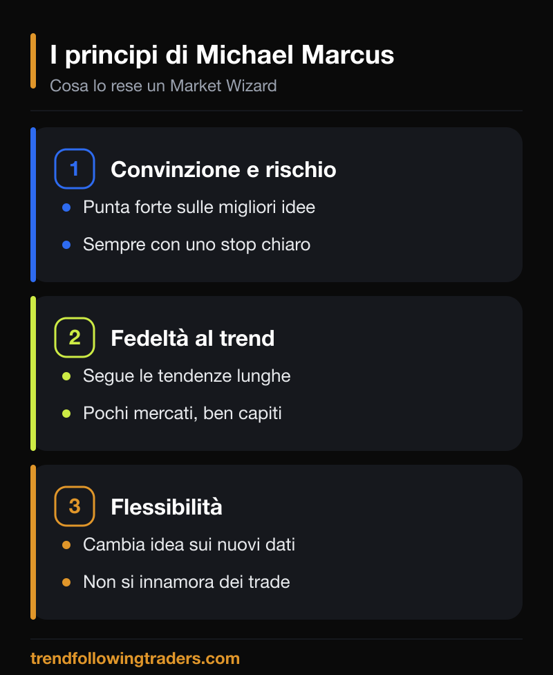 I principi di trading di Michael Marcus: convinzione, controllo del rischio, flessibilità.
