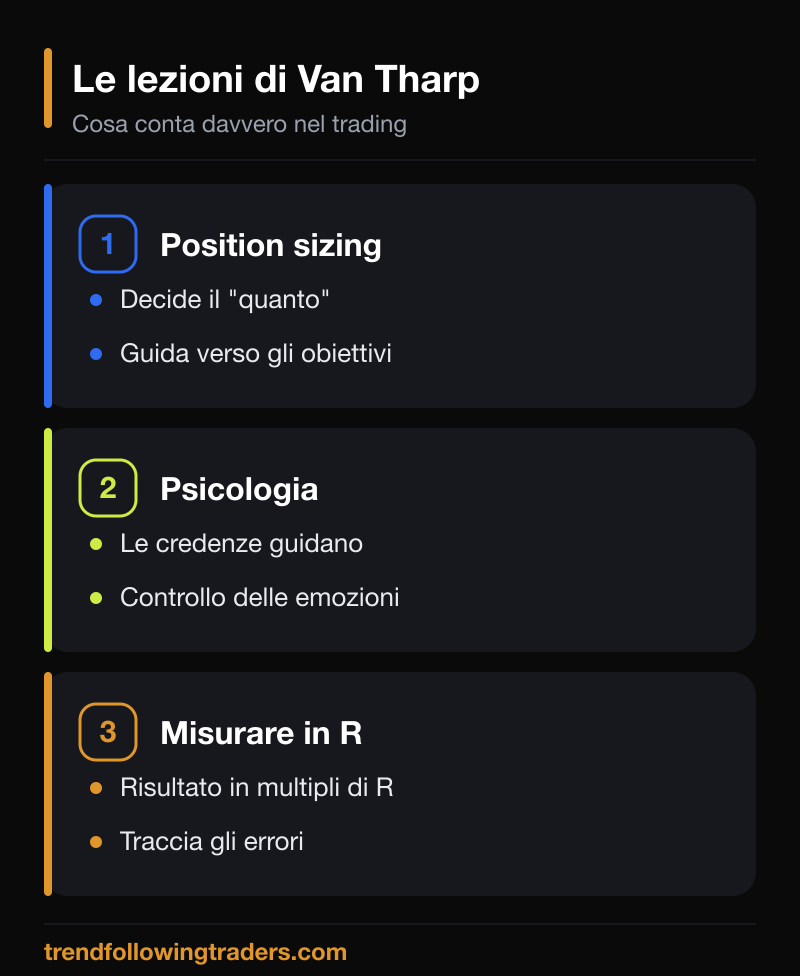 Le lezioni operative di Van Tharp: position sizing, psicologia e misura del rischio in R.