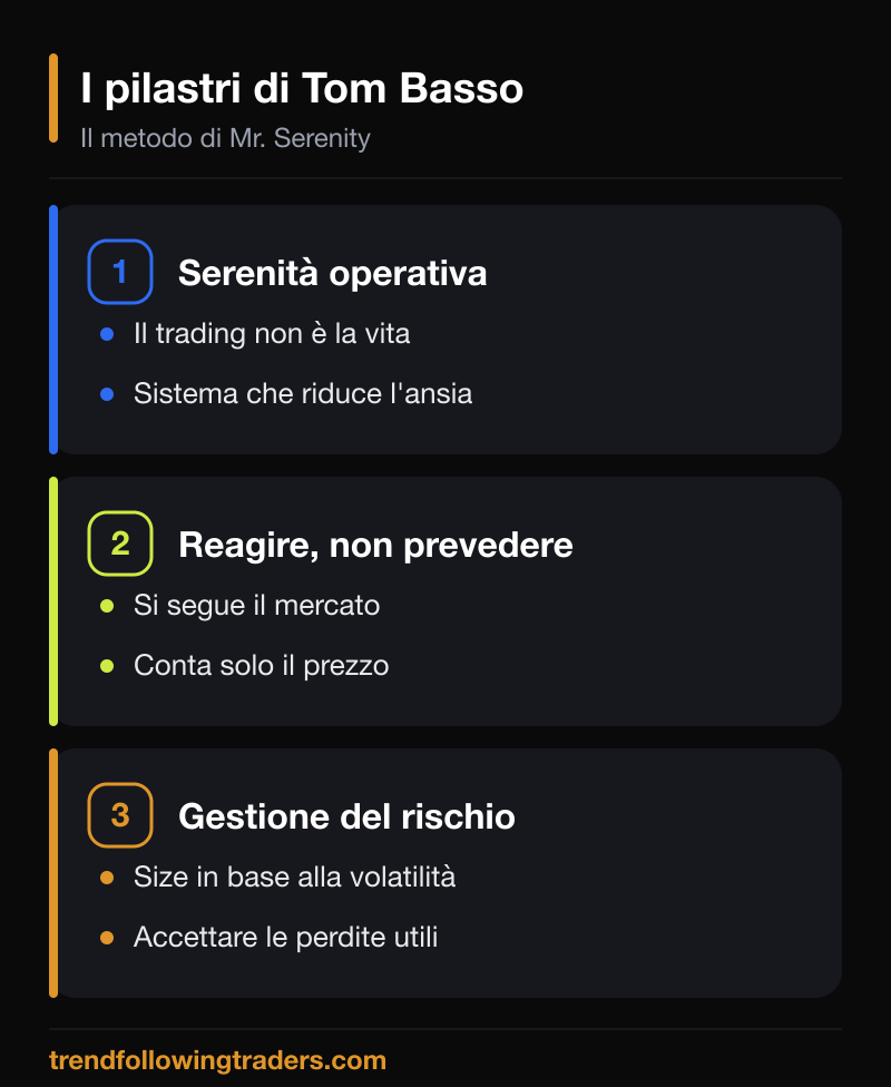 I pilastri di Tom Basso: serenità, reazione e gestione del rischio nel trend following