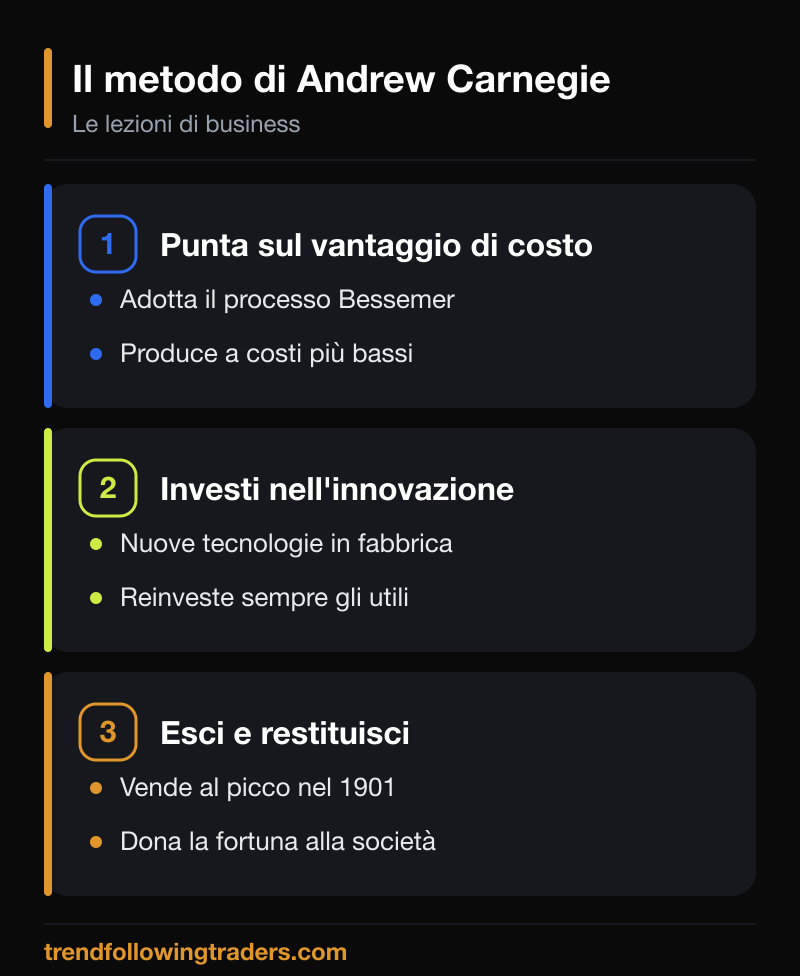 Il metodo di Andrew Carnegie: vantaggio di costo, innovazione e disciplina nell'uscita