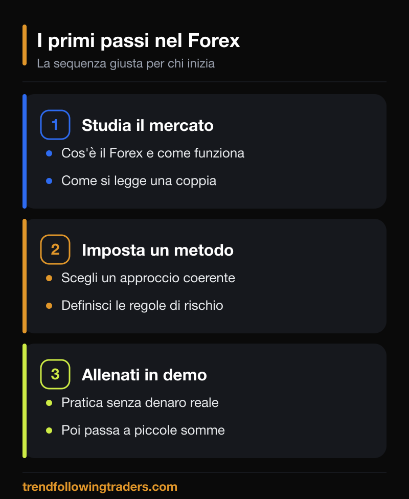 Guida Forex per principianti: i primi passi per iniziare, dallo studio al conto demo
